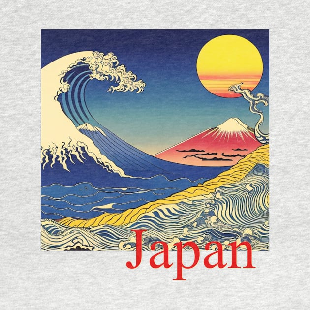 Psychedelic Japan Mt. Fuji Big Wave Sunrise by Kana Kanjin by erizen